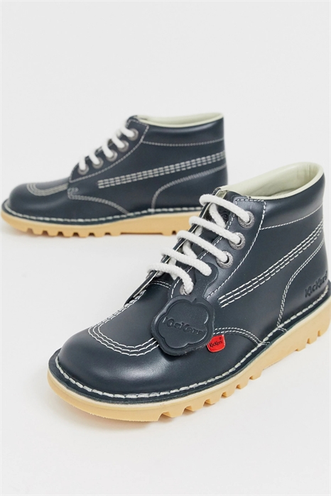 Ботинки Kick Hi Core из темно-синей кожи с высоким голенищем артикул 1455816