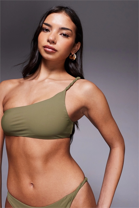 Топ-бикини Tina Twisted из гофрированной ткани с одним плечом артикул 150781803