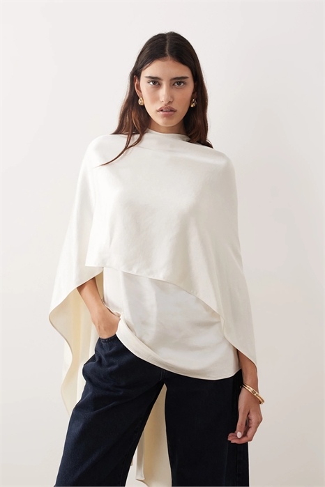 Топ-накидка с атласной подкладкой артикул 152384972