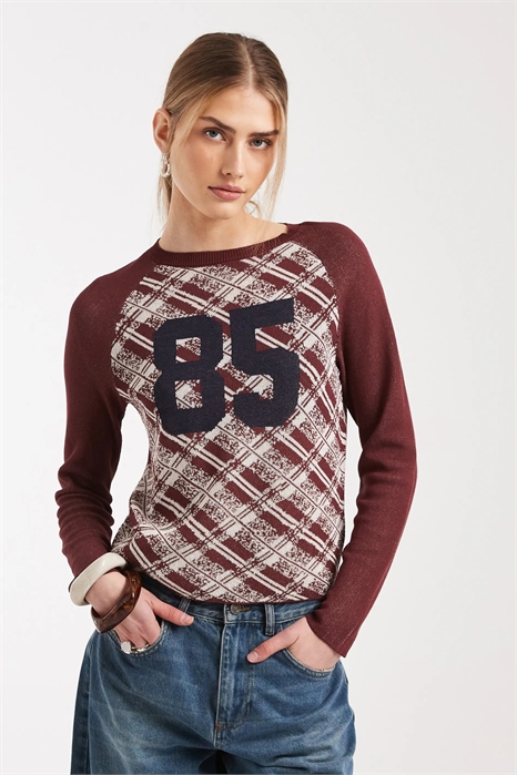 Свитер с рагланными рукавами из трикотажа с аргильским узором артикул 151057523