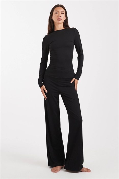 Брюки с широкими штанинами и лепными деталями артикул 146841735