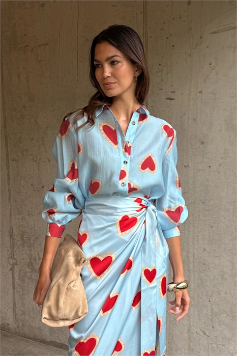 Рубашка с полупрозрачными рукавами-балонами артикул 153593231