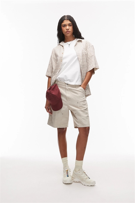 Бранфорд: льняные шорты с двойным вырезом на коленях артикул 145750793