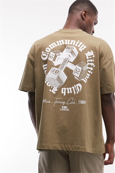 Оверсайз-футболка из плотного хлопка с принтом на спине и быстросохнущей обработкой артикул 155869117