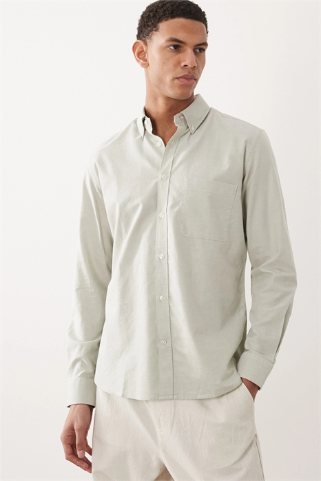 Рубашка в полоску с длинными рукавами из 100% хлопка свободного кроя артикул 156277412