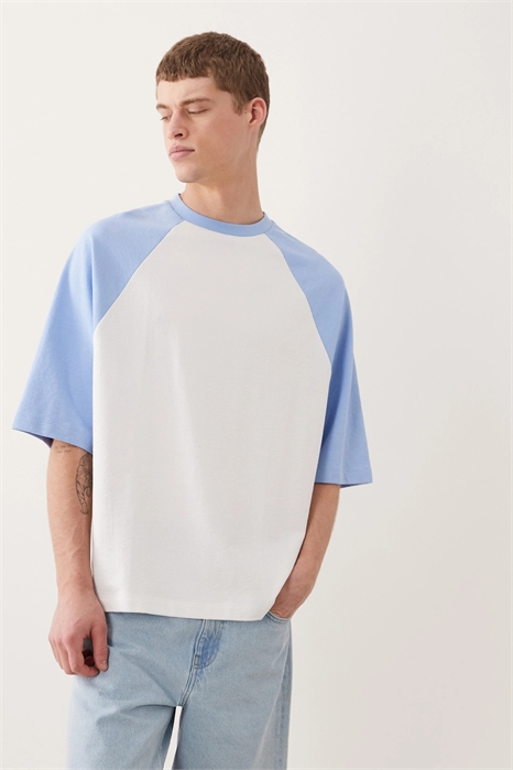 Толстовка-раглан свободного кроя из плотной ткани артикул 154033716