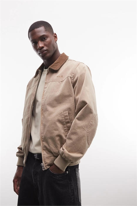 Бомбер с контрастным воротником из канваса артикул 155642482