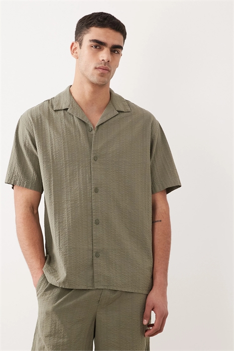Рубашка с фактурной текстурой и короткими рукавами co-ord артикул 153910373