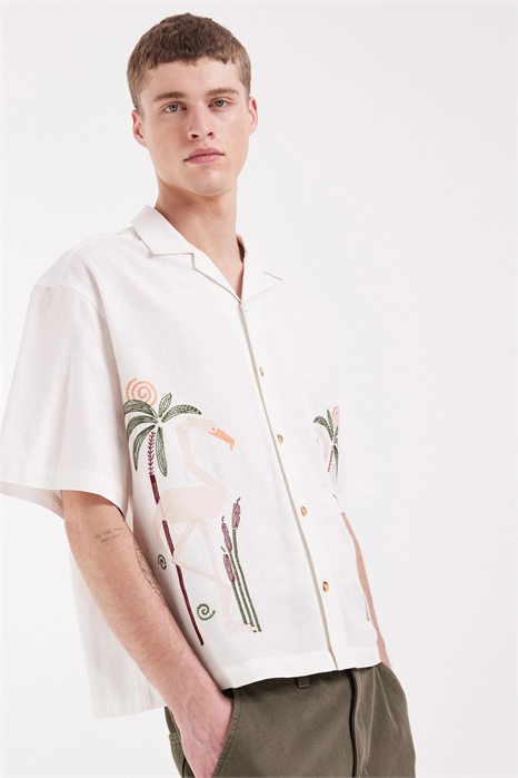 Рубашка свободного кроя с вышивкой артикул 154217605