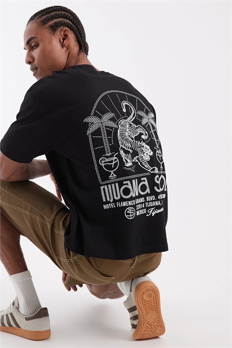 Объёмная футболка свободного кроя с рисунком тигра артикул 156511034