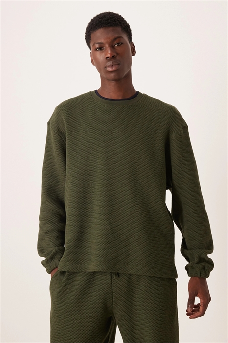 Свитшот свободного кроя с фактурной поверхностью, плотность 400 г/м² co-ord артикул 149591240