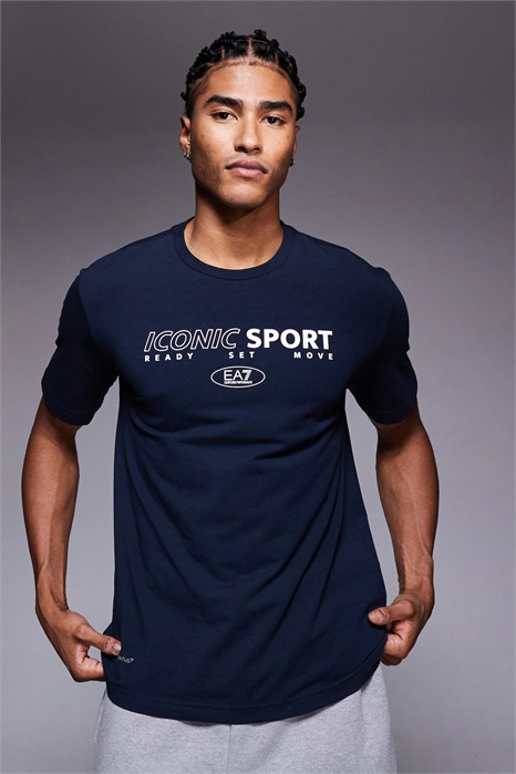 Футболка Armani EA7 со спортивным принтом на спине артикул 149268216