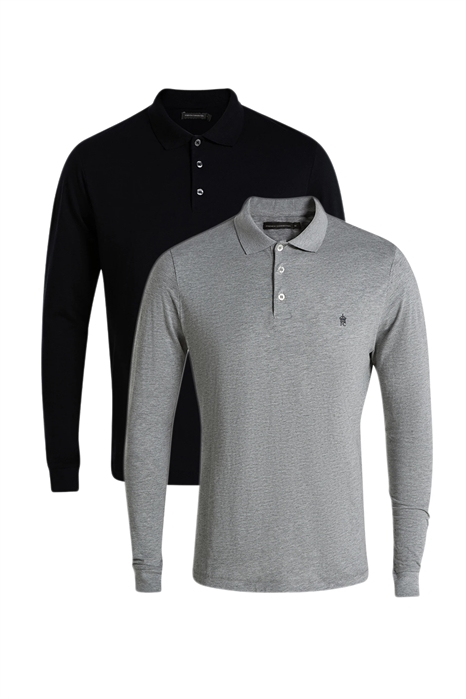 Набор из 2 хлопковых поло с длинным рукавом артикул 155974413