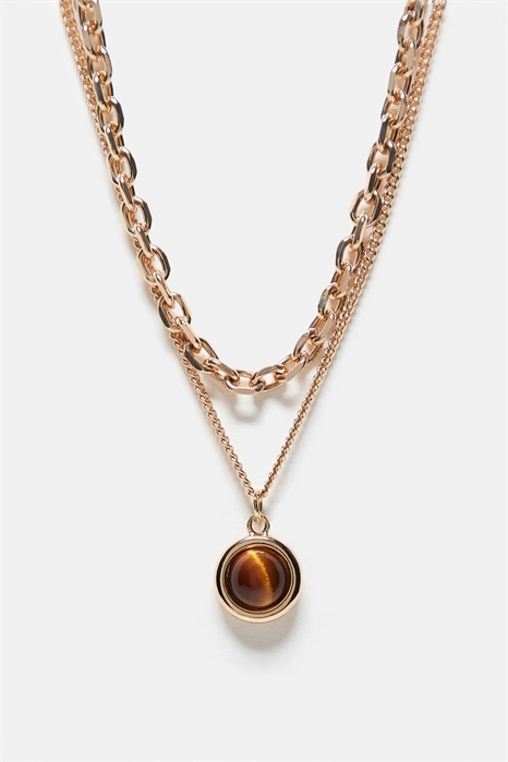 Двухрядный кулон «Тигровый глаз» унисекс артикул 147085390