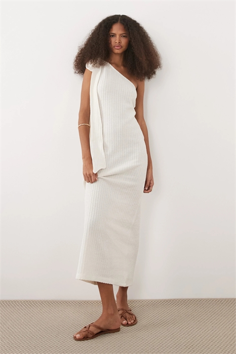 Макси-платье на одно плечо с завязками артикул 156280514