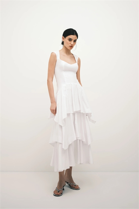 Макси-платье с воланами артикул 155677818