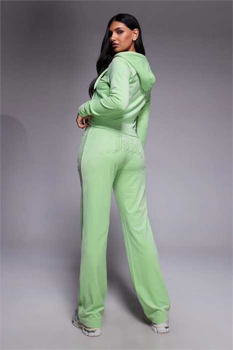 Джоггеры из велюра с шнурком и логотипом, обведенным стразами co-ord артикул 154747762