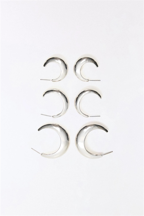 Набор из 3 пар сережек-колец артикул 155704847