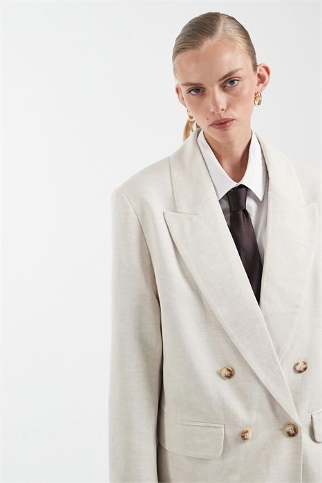 Двубортный блейзер из льна, сшитый на заказ артикул 154315280