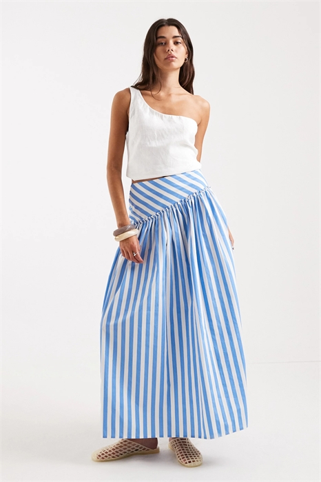 Макси-юбка с асимметричной заниженной талией артикул 152630215