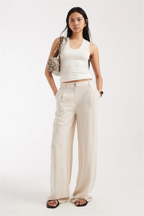 ASOS DESIGN: брюки свободного кроя с завышенной талией и складками артикул 153283521