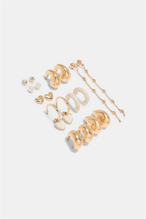 Набор из 9 сережек в форме сердечка и колец артикул 156511942