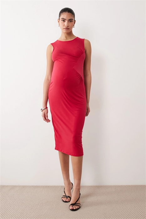 Платье-миди Mamalicious для беременных без рукавов с боковыми рюшами артикул 155145449