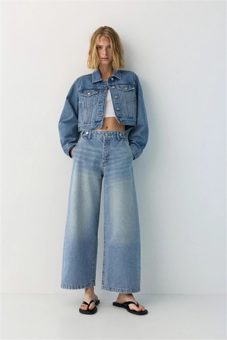 Джинсы-баллон с регулируемой талией артикул 156521550