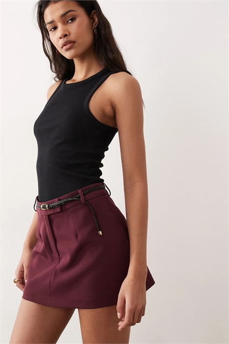 Микро-юбка-шорты с поясом артикул 152705544