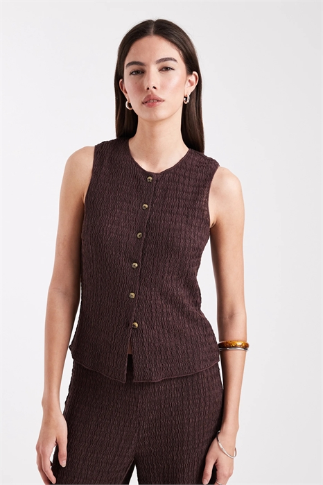 Жилет из ткани «сирсакер» co-ord артикул 155220733