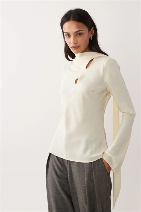 Топ с длинными рукавами и шарфом артикул 155144917