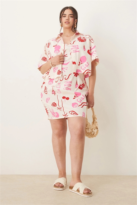 ASOS DESIGN Мини-платье-камизолка из поплина для полных co-ord артикул 142721939