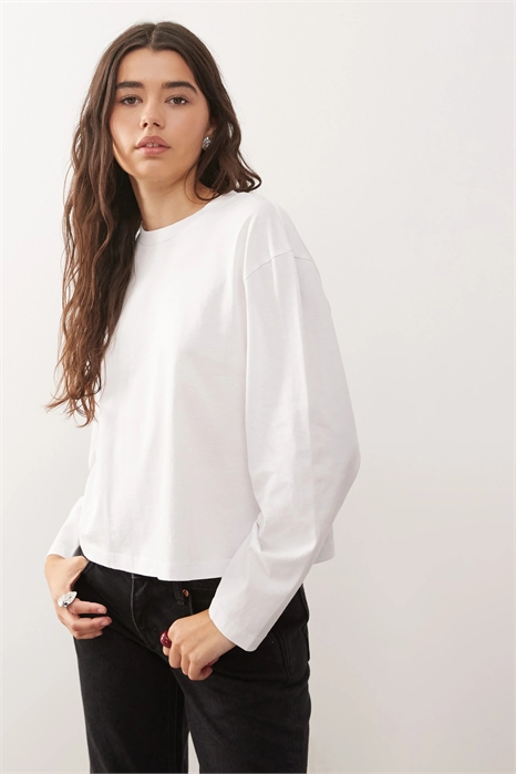 Футболка прямого кроя с длинными рукавами артикул 150075463