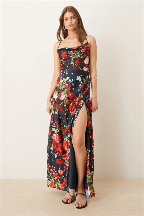 Макси-платье из сатина артикул 153329835