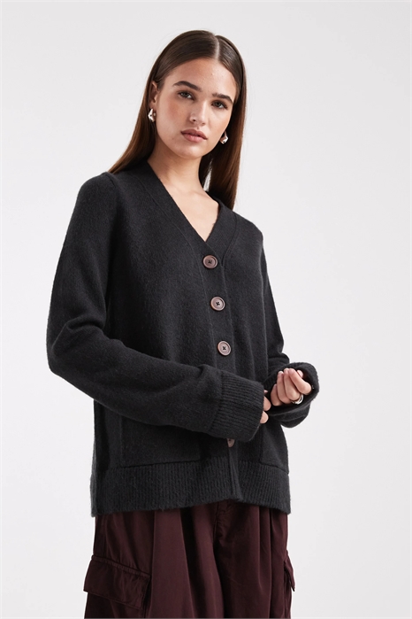 Кардиган-бойфренд с карманами спереди артикул 151342309