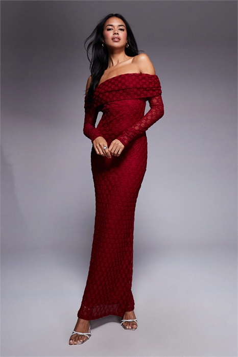 Макси-платье с длинными рукавами и воланами от Adoni артикул 151181878