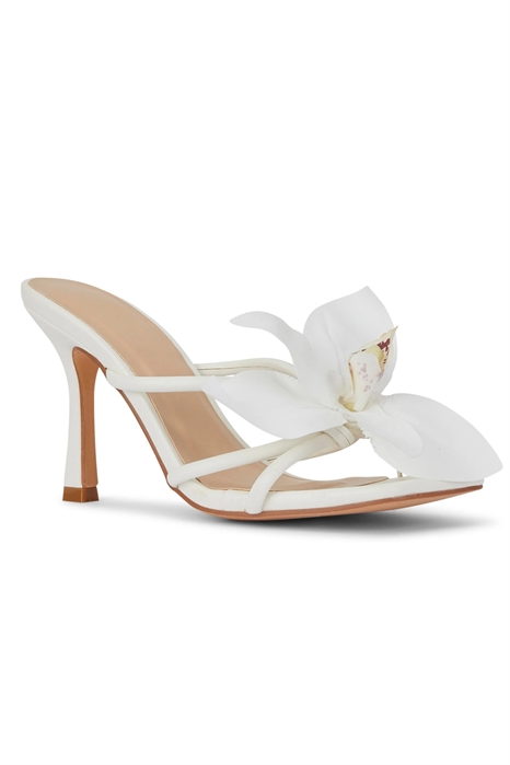 Стильные и удобные босоножки на высоком каблуке с открытым носком, надеваемые через ногу артикул 156517709