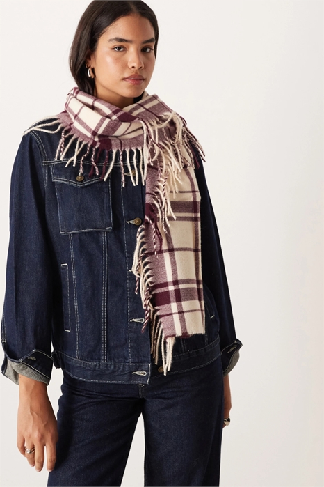 Шарф с бахромой по бокам артикул 150174361