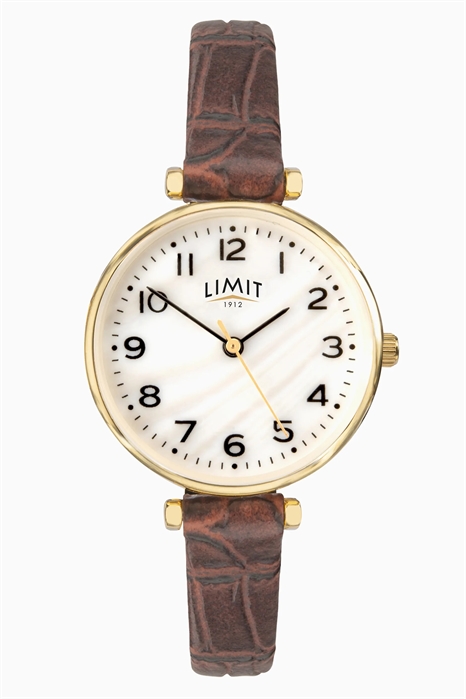 Классические круглые золотые часы диаметром 30 мм артикул 149072169