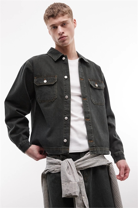 Джинсовая куртка цвета хаки co-ord артикул 155764728