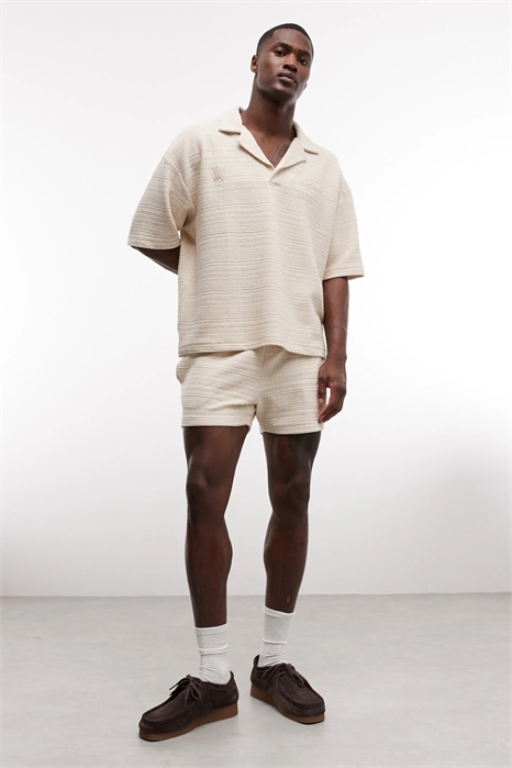 Короткие шорты с тонкой текстурой в виде сетки артикул 156270317