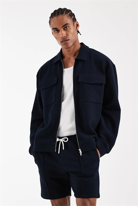 Короткие шорты из джерси с текстурой «елочка» co-ord артикул 156172526