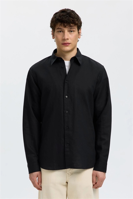 Рубашка из смешанного льна артикул 156635506