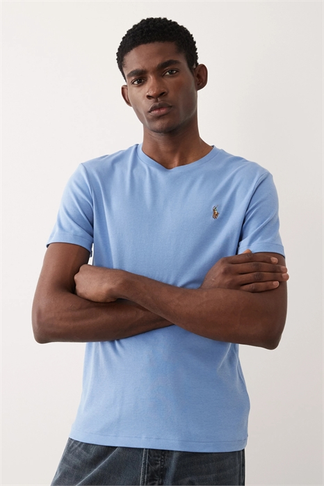 Футболка из хлопка Пима с логотипом в виде значка и зауженным кроем артикул 154008455