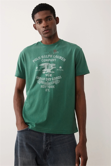 Футболка с винтажным принтом на груди артикул 154008410