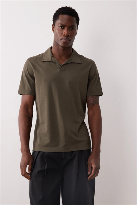 Поло с короткими рукавами и воротником-ревер артикул 155226506