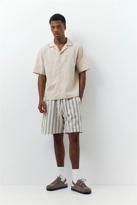 Бермуды-джоггеры из смешанного льна артикул 156480891