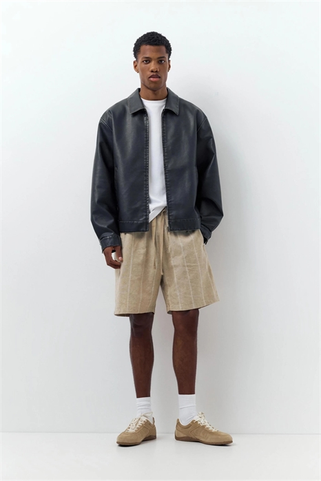 Бермуды-джоггеры из смешанного льна артикул 156480832