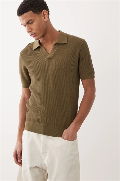 Свитер с воротником-ревер и короткими рукавами из 100% хлопка артикул 155216269