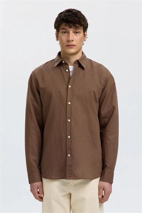 Рубашка из смешанного льна артикул 156635463